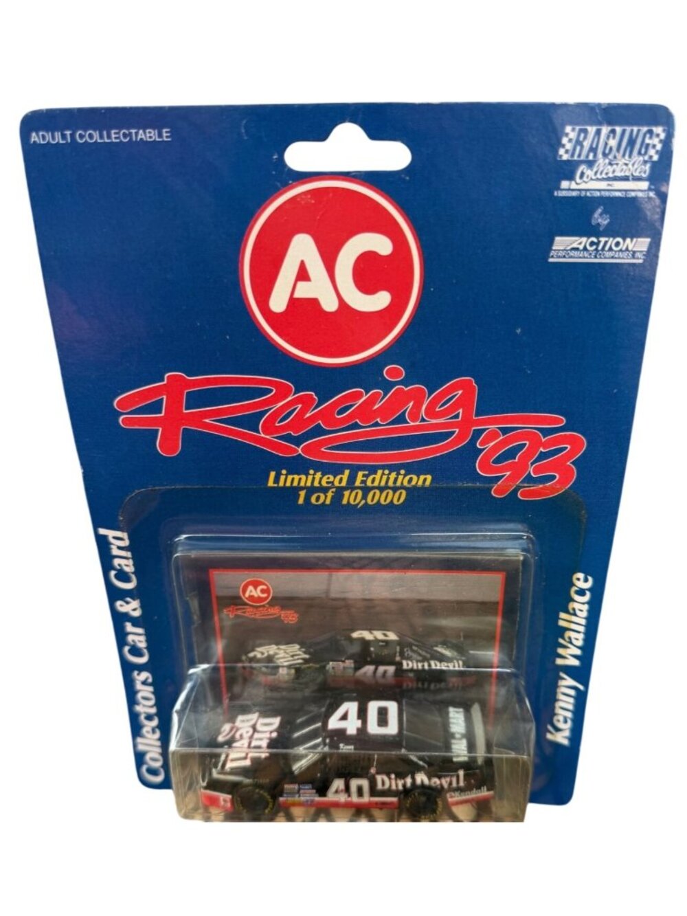 1993 Action Racing Collectables Kenny Wallace #40 1/64 Diecast Car w/Collector C